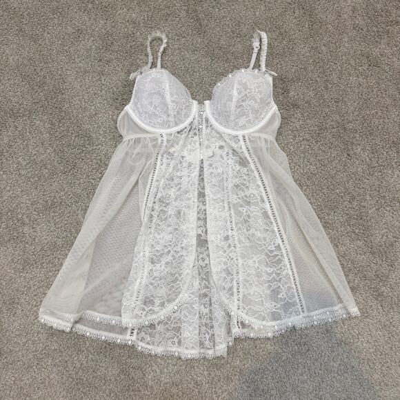 I Do Victoria's Secret 34B underwire front close sheer lace top BC 2856 - Picture 6 of 12